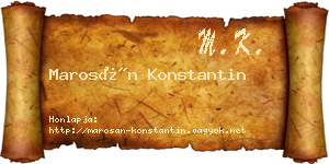 Marosán Konstantin névjegykártya